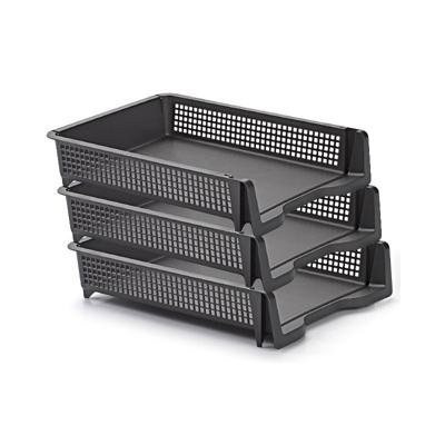 Kantoor postbakjes - Pakket van 8x stuks - A4 formaat - Antraciet - Stapelbaar brievenbakjes - Kanto