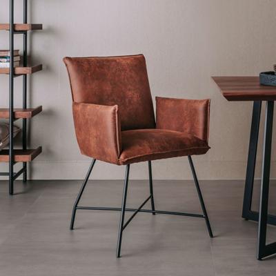 Tower Living Eetkamerstoel 'Trofa' met armleuning, kleur cognac