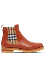 Burberry bottines chelsea à motif Vintage Check - Marron - thumbnail