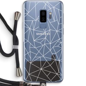Geometrische lijnen wit: Samsung Galaxy S9 Plus Transparant Hoesje met koord
