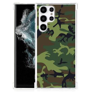 Samsung Galaxy S22 Ultra Doorzichtige Silicone Hoesje Army Dark