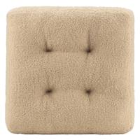 2e Halve Prijs Leen Bakker - Matraskussen Cara Teddy - Zand - 45x45x8 Cm - Polyester - Beige