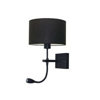 Artdelight Wandlamp Quad incl. kap Ø  20 cm zwart