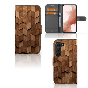 Book Style Case voor Samsung Galaxy S23 Wooden Cubes