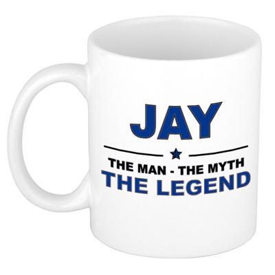 Jay cadeau mok - man myth legend - naam koffiemok - 300 ml - collega - vaderdag