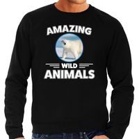 Sweater ijsberen amazing wild animals / dieren trui zwart voor heren 2XL  - - thumbnail