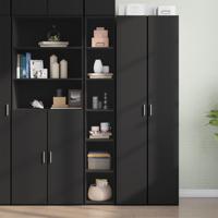 Hoge kast 30x41x185 cm bewerkt hout zwart - thumbnail