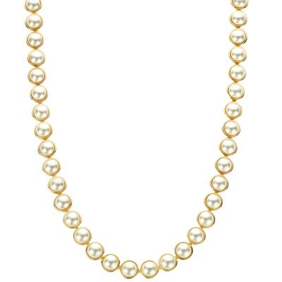 TI SENTO-Milano 34009YP Ketting Crystal Pearl zilver goud-en zilverkleurig-wit 42 cm