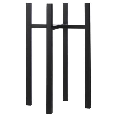 Mica Decorations - bloempot plantenpot standaard / verhoger - zwart - B34 x H71 cm - metaal