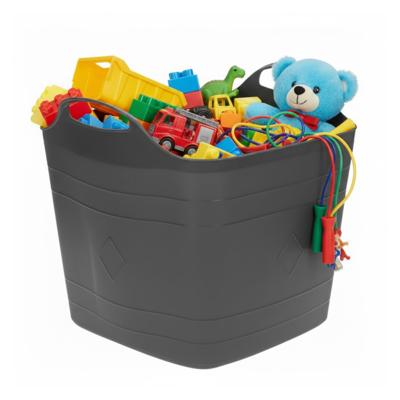 Storage solutions speelgoedmand - zwart - 25 l - kunststof - 40 x 35 cm - opbergmand Storage solutions speelgoedmand - zwart - 25 l - kunststof - 40 x 35 cm - opbergmand