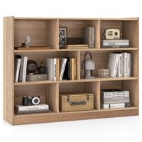 122 x 32 x 93 CM Kinderboekenkast op 3 Niveaus met 8 Planken Kinderboekenrek voor Kinderkamer Woonkamer Belastbaar tot 60 kg