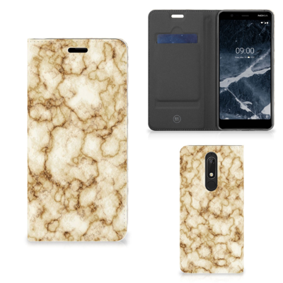Nokia 5.1 (2018) | Standcase | Marmer Goud