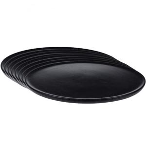 Set van 12x stuks kerstdiner onderborden rond zwart hout 38 cm