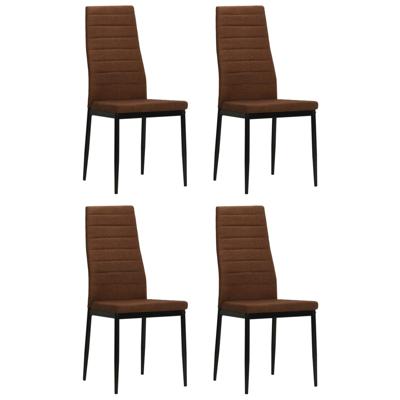 Eetkamerstoelen 4 st stof bruin