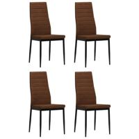 Eetkamerstoelen 4 st stof bruin
