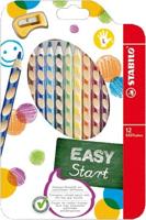 STABILO EASYcolors, ergonomisch kleurpotlood, linkshandig, extra dikke 4.2 mm kern, etui met 12 kleuren