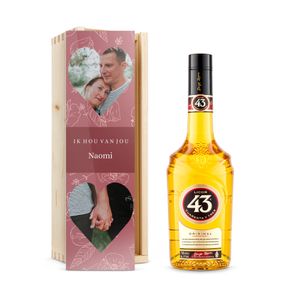 Likeur in bedrukte kist - Licor 43