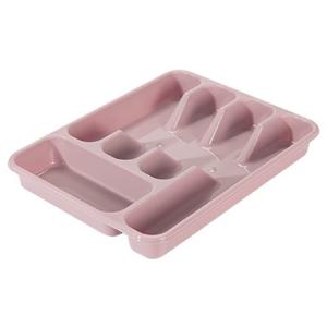 Bestekbak - roze - 5 vakken - 34 x 26 x 5 cm - lade indeling - bestekhouders
