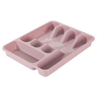Bestekbak - roze - 5 vakken - 34 x 26 x 5 cm - lade indeling - bestekhouders