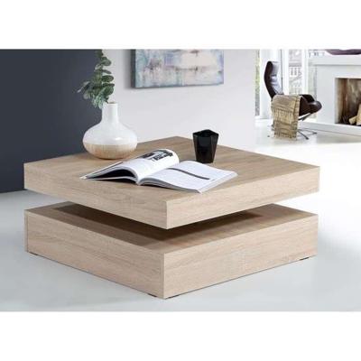 Salontafel met draaibaar blad - Vierkant - Eiken - 78 x 78 x 36 cm