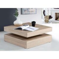 Salontafel met draaibaar blad - Vierkant - Eiken - 78 x 78 x 36 cm