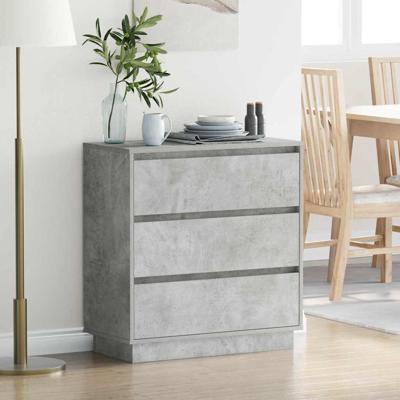 Nachtkastje met lade Beton Grijs 71 x 34,5 x 75 cm Bewerkt hout