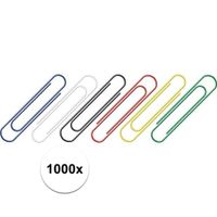 1000 stuks gekleurde paperclips 26 mm - thumbnail