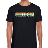 Freedom regenboog gay pride shirt zwart voor heren Freedom regenboog gay pride shirt zwart voor heren