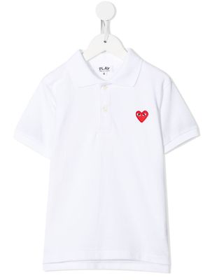 Comme Des Garçons Play Kids polo à logo imprimé - Blanc