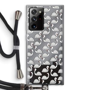 Zwanen: Samsung Galaxy Note 20 Ultra / Note 20 Ultra 5G Transparant Hoesje met koord