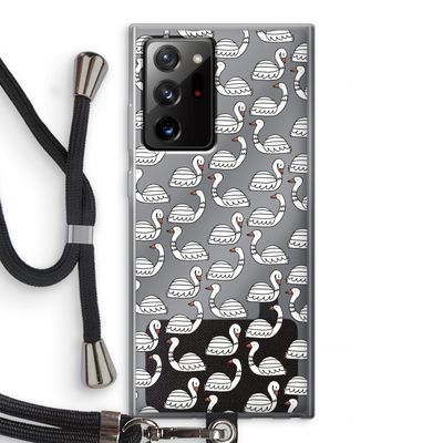 Zwanen: Samsung Galaxy Note 20 Ultra / Note 20 Ultra 5G Transparant Hoesje met koord