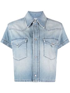 Saint Laurent chemise en jean à manches courtes - Bleu