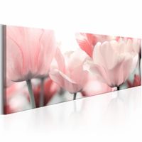 Schilderij - Roze Tulpen  150x50cm