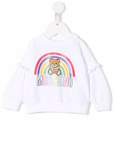 Moschino Kids sweat à logo imprimé - Blanc