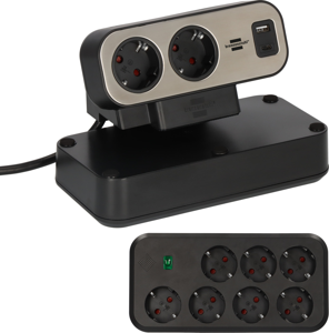 Brennenstuhl brennenstuhl®estilo Duplex stekkerdoos met overspanningsbeveiliging, 1x USB C, 1x USB A, 9x contactd - 1153580210