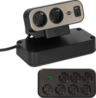 Brennenstuhl brennenstuhl®estilo Duplex stekkerdoos met overspanningsbeveiliging, 1x USB C, 1x USB A, 9x contactd - 1153580210