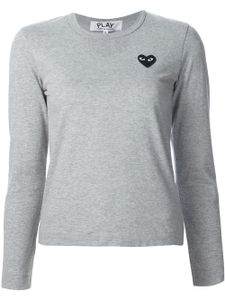 Comme Des Garçons Play t shirt à manches longues avec logo - Gris