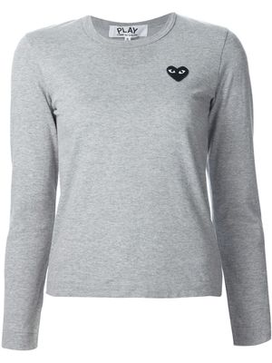 Comme Des Garçons Play t shirt à manches longues avec logo - Gris