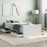 Bedframe met hoofd- en voeteneinde wit 90x190 cm