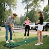 332 cm Golf Puttingmat met 2 Verstelbare Putter & 6 Ballen & 12 Hole-afdekkingen Draagbare Golfmat