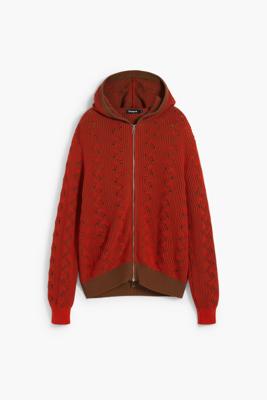 Gebreide trui met rits - RED - XL