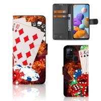 Samsung Galaxy A21s | Wallet Case | met Pasjes | Casino