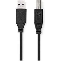 USB-Kabel | USB 3.2 Gen 1 | USB-A Male | USB-B Male | 5 Gbps | Vernikkeld | 2.00 m | Rond | PVC | Zw