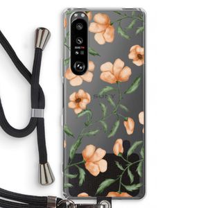 Peachy flowers: Sony Xperia 1 III Transparant Hoesje met koord