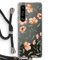 Peachy flowers: Sony Xperia 1 III Transparant Hoesje met koord