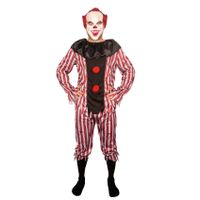 Killer Clown Kostuum Wayne Rood/Wit - thumbnail