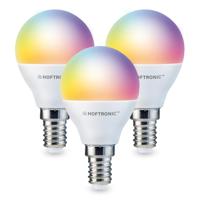 Set van 3 E14 Smart lampen - P45 lamp - 5,5 Watt 470 lumen - RGBWW - Wifi & Bluetooth - Bestuurbaar via app - Google Home, Amazon Alexa en Siri - Smart lampen