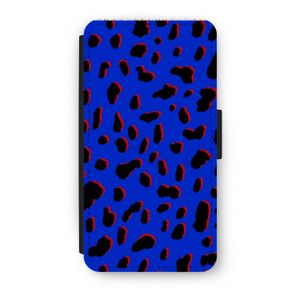 Blue Leopard: iPhone X Flip Hoesje