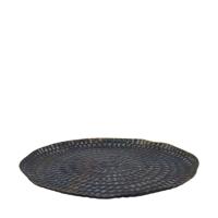 Dienblad metaal zwart/goud Ø38cm