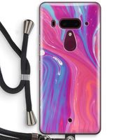 Paarse stroom: HTC U12+ Transparant Hoesje met koord